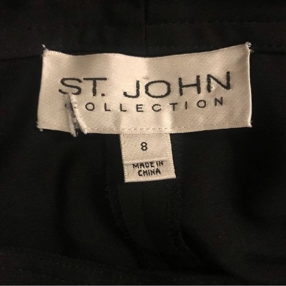 ST. JOHN Collection Dress Pants Black Virgin Wool Size 8 - Picture 5 of 8